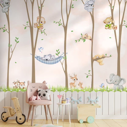 Forest themed wallpaper for kids bedrooms and nurseries