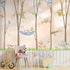 Scandinavian style forest animal wallpaper for kids rooms